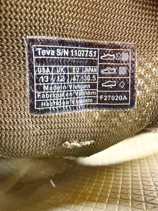 Teva Omnium Suede Mens 13 Sport Hiking Water Shoe Cord Closed Toe Sandals EUC